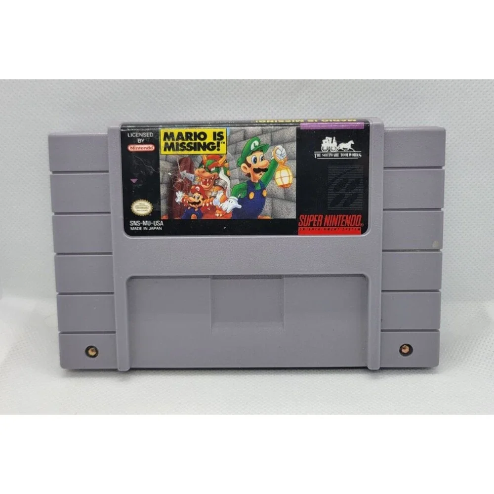 Mario is Missing! (SNES, 1993) Super Nintendo Video Game Cartridge Authentic
